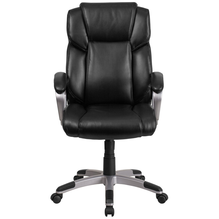 Kalman Mid Back LeatherSoft Executive Swivel Office Chair with Padded Arms